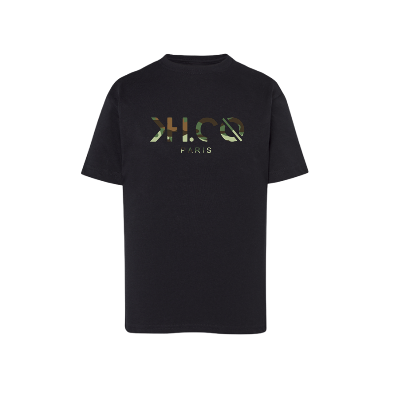 KH.CO Vert Camouflage - T-Shirt Enfant Noir