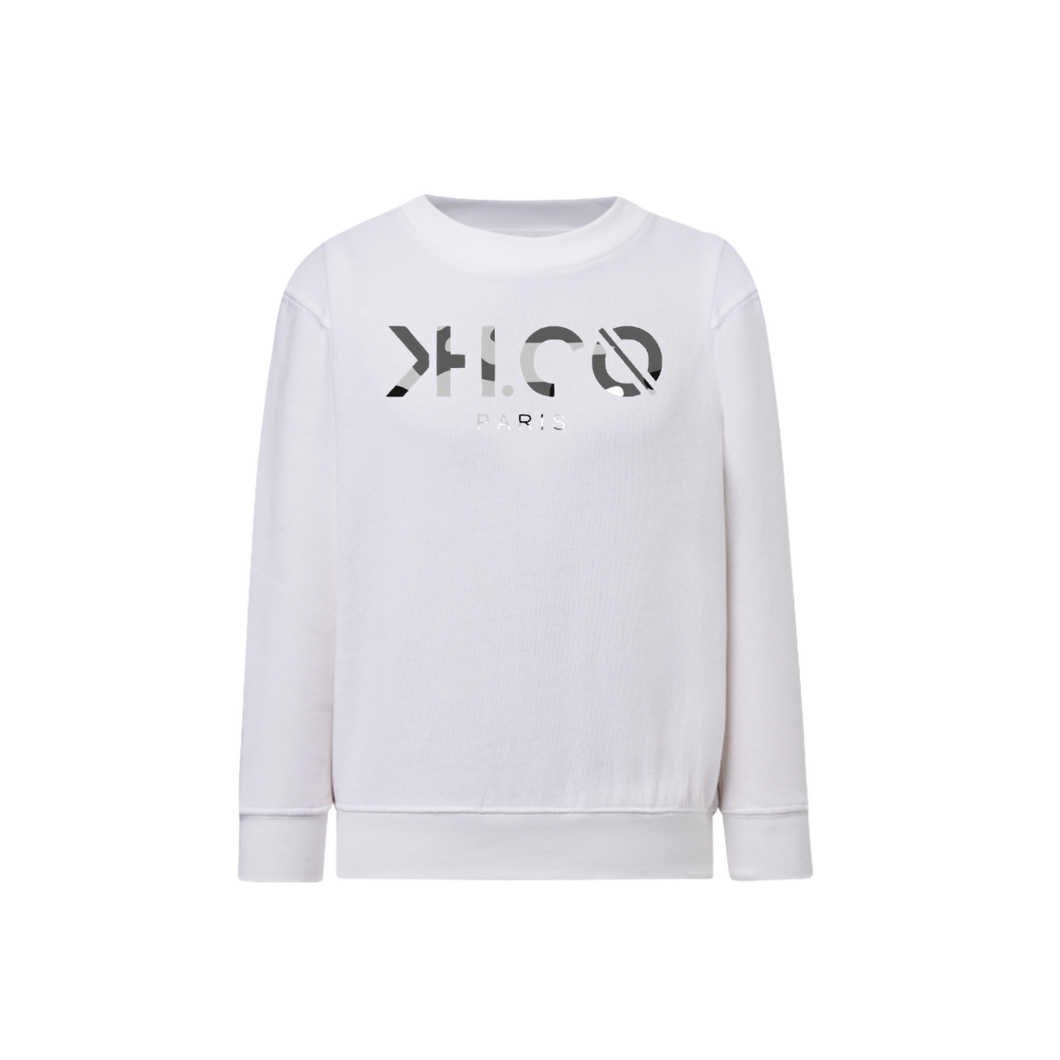 KH.CO Grey Camouflage - Sweat Enfant Blanc