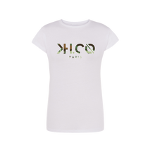 Charger l&#39;image dans la galerie, KH.CO Green Camouflage - T-Shirt Femme Blanc
