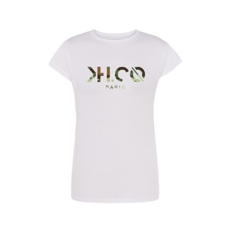 KH.CO Green Camouflage - T-Shirt Femme Blanc