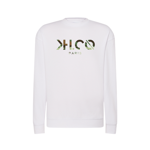 KH.CO Green Camouflage - Sweat Homme Blanc